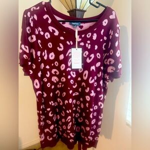 Short sleeve cheetah print sweater by Modcloth -2XL -NWT